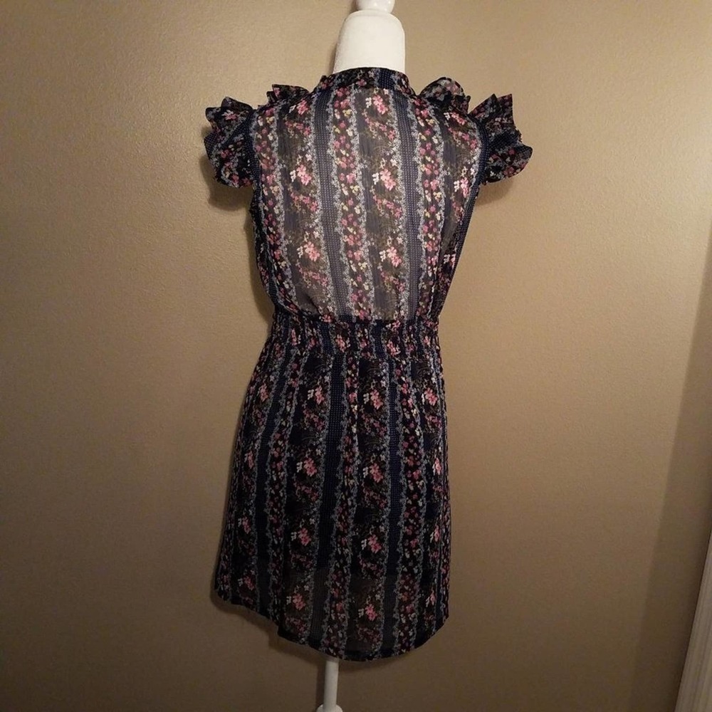 🦋 TWENTY One Floral Mini Dress Ruffles Button Down Small - Picture 4 of 6